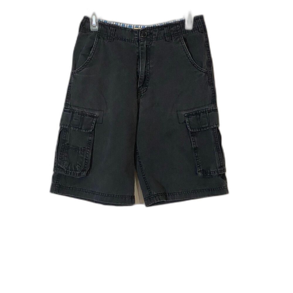 Camp and Campus Boys Black Cargo Shorts Size 12 Cotton Multiple Pocket Casual